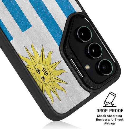 Uraguay Flag Distressed Galaxy S24 FE Kickstand Case
